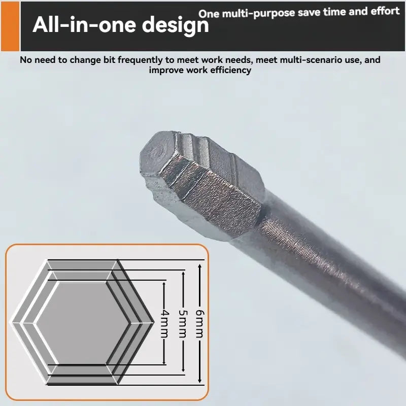 TYIIPLUS™ 6PCS S2 Alloy Steel Magnetic Screwdriver Bits Set – Pagoda Hex Shank Drill Bit Set