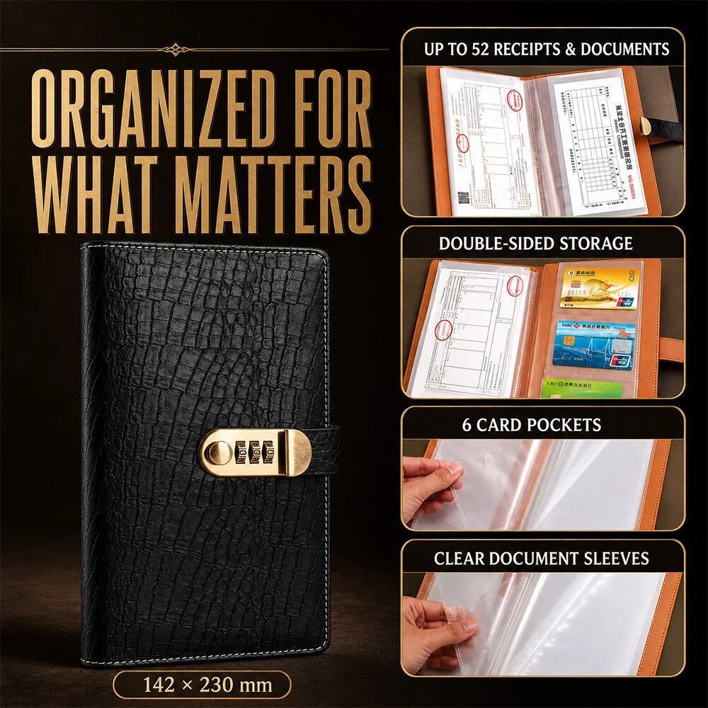 TYIIPLUS™ Cash Savings Binder with Combination Lock – Large Capacity Money Organizer & Secure Cash Storage Book