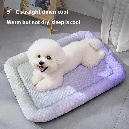 Ice Silk Pet Cooling Mat – Breathable Summer Cooling Bed for Dogs & Cats