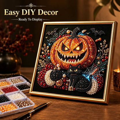 🖤 Premium 3D Pearl Dark Gothic Diamond Painting Art Kit | Luxury Flocked Canvas with Scratch-Resistant Non-Fading Pearl Beads DIY Dark Academia Decor 💀🕯️✨