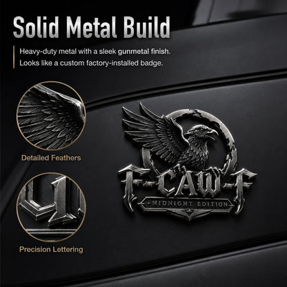 🦅 F-CAW-F Midnight Edition Metal Emblem - Premium Attitude Decal