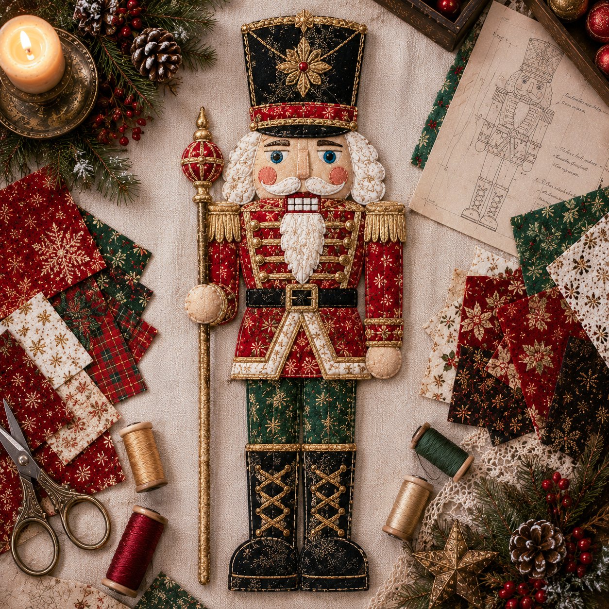 🎄🎅Christmas Patchwork Fabric DIY Decor Kit