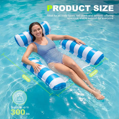 4-in-1 Inflatable Pool Hammock with Mesh & Free Hand Pump 🌊