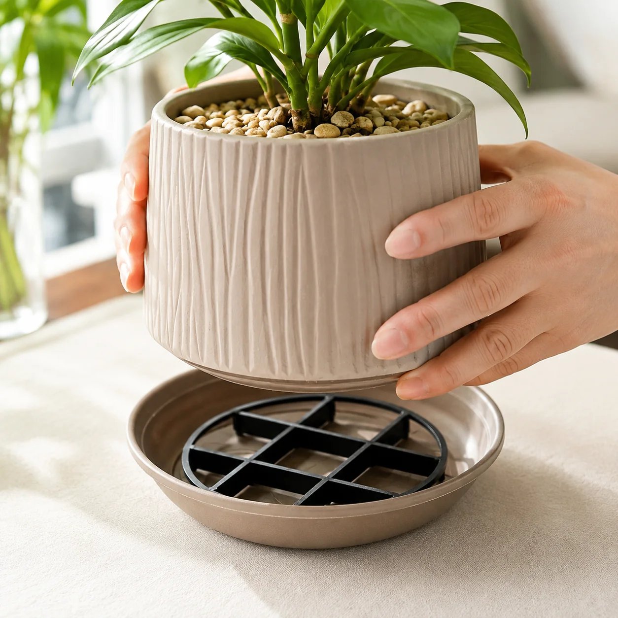🪴3PCS Root-Saving Raised Pot Stand – Better Airflow, Faster Drainage & Cleaner Floors