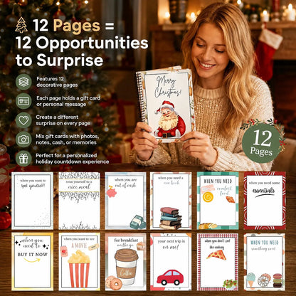 🔥🎁Ready for Christmas!🎅Christmas Gift Card Booklet -👍DIY Spiral-Bound Christmas Gift Card Holder Book
