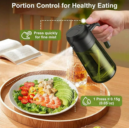 2-in-1 Glass Oil Sprayer & Dispenser – Leak-Proof Kitchen Bottle