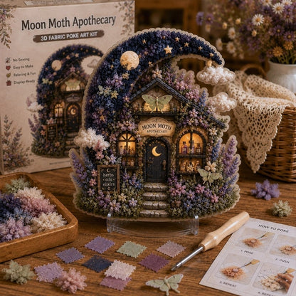 🔥🏡 Whimsical Village 3D Fabric Poke Art Kit, No-Sew Beginner DIY Craft, Screen-Free Relaxing Handmade Desktop Decoration & Family Bonding Activity Gift