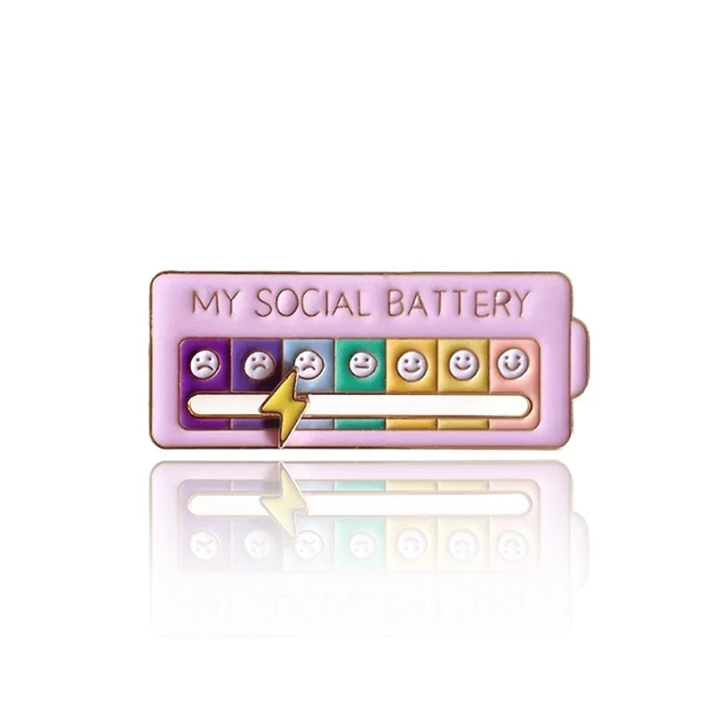 My Social Battery / Mood Tracker Enamel Brooch