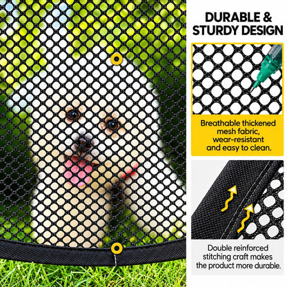 Foldable Pop Up Mesh Cat Playpen, 27.5in Portable Spherical Pet Enclosure, Safe Outdoor Play Tent for Cats Small Dogs Rabbits Guinea Pigs