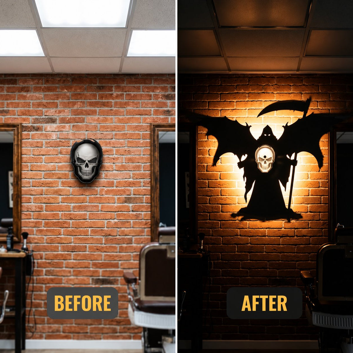 💀 Grim Reaper Shadow Projection Wall Light