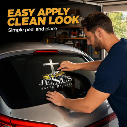 Christian Cross Car Decal – Waterproof Vinyl Faith Sticker