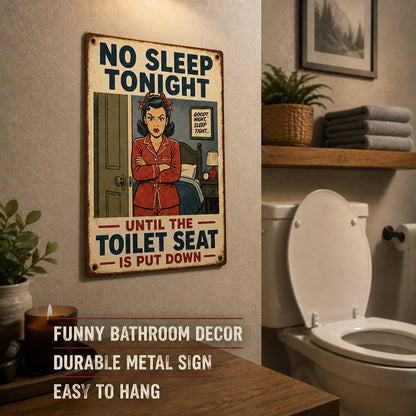 Say It Without Nagging 🤫 Hilarious Vintage Toilet Seat Reminder Sign (Pre-Drilled Holes for Hanging or Nailing)