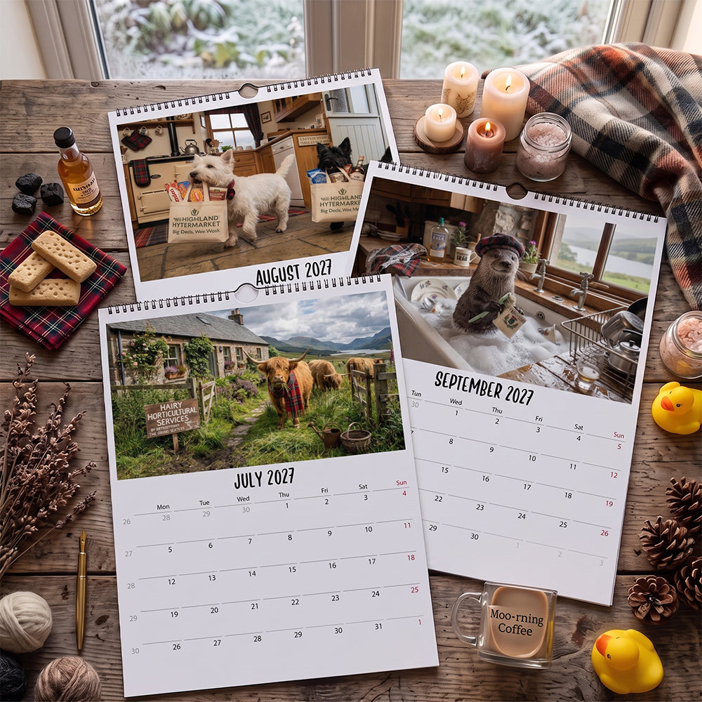 🐮The Wild Crofters 2027 Calendar | Funny Highland Cow & Farm Animals | Gift for Animal Lovers