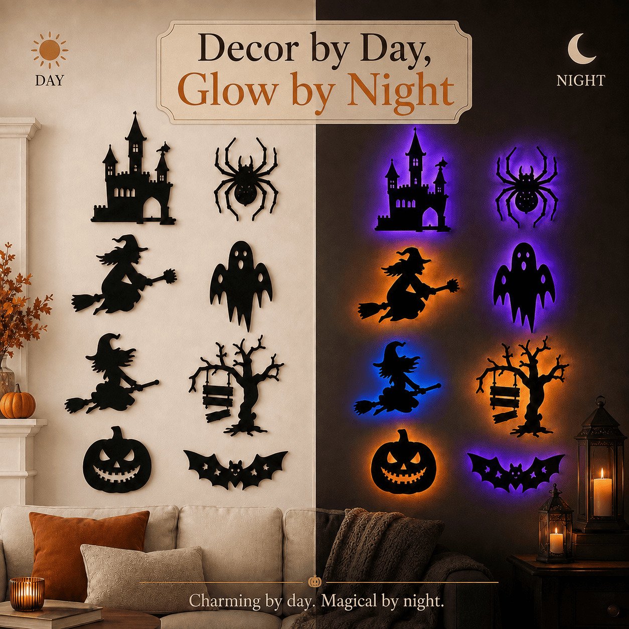 🎃Halloween HOT SALE 49% OFF 👻 Halloween LED Silhouette Wall Light Stickers