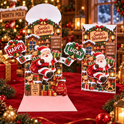 🎄Handmade 3D Christmas Money Card – Pop-Up Holiday Card with Cash Envelope & Message Space 💌✍💵