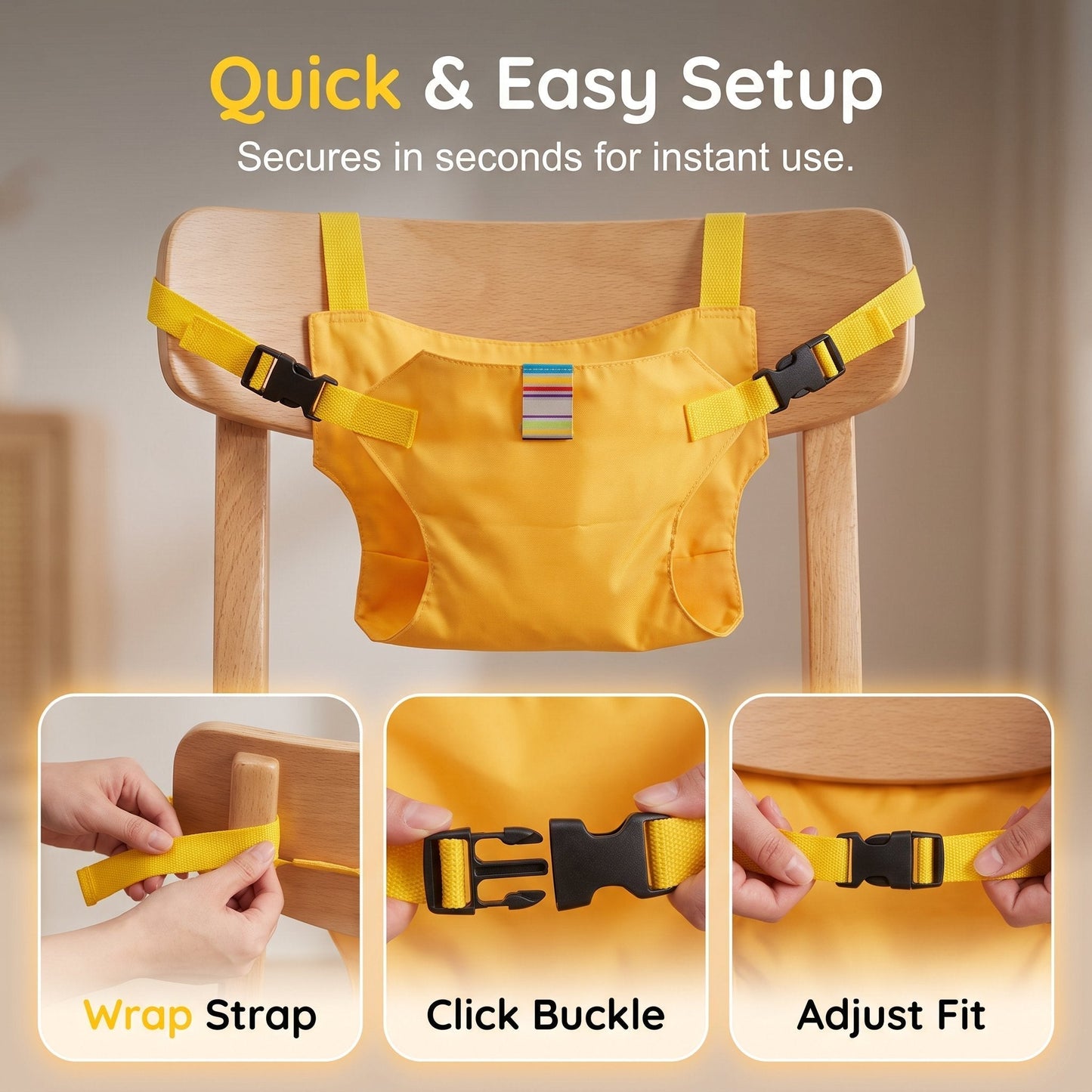 👶 Portable Baby Seat Harness – Turn a Chair Into a Baby Seat