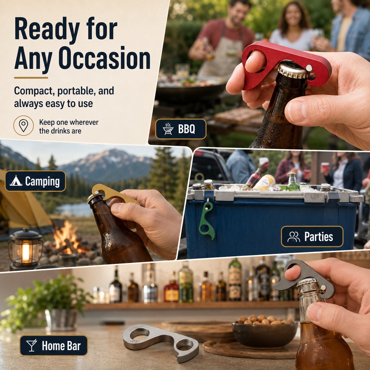 One-Handed Magnetic Bottle Opener