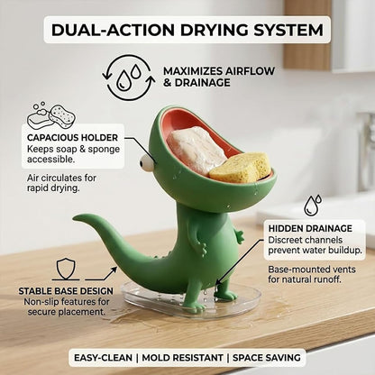 🦎 Funny Cartoon Lizard Soap Holder