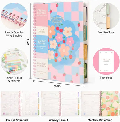 🧑‍🏫📔Shuttle Art Academic Year Planner | July 2026- June 2027, Growth Tree Design For School year(📦Buy 2 Free Shipping)