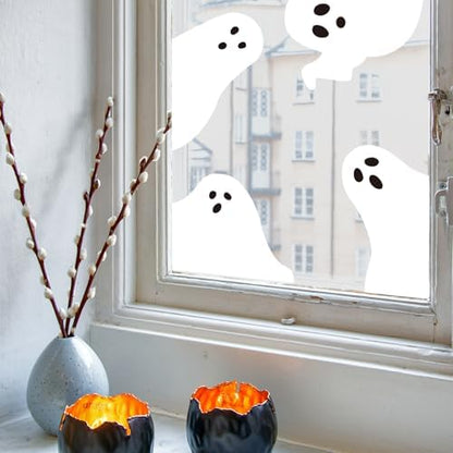 4-Pcs Halloween Boo Ghost Window Clings – Reusable & Removable Decorations