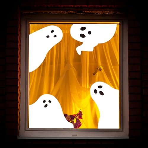 4-Pcs Halloween Boo Ghost Window Clings – Reusable & Removable Decorations