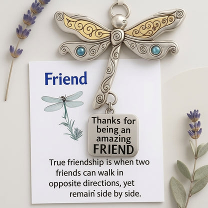 🌟 2-Pack Friendship Dragonfly Ornament with Sentimental Quote | Gift for Best Friends