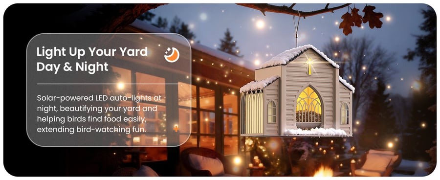 ✝️Church-Shaped Metal Solar Bird Feeder (✨Same as in the video)
