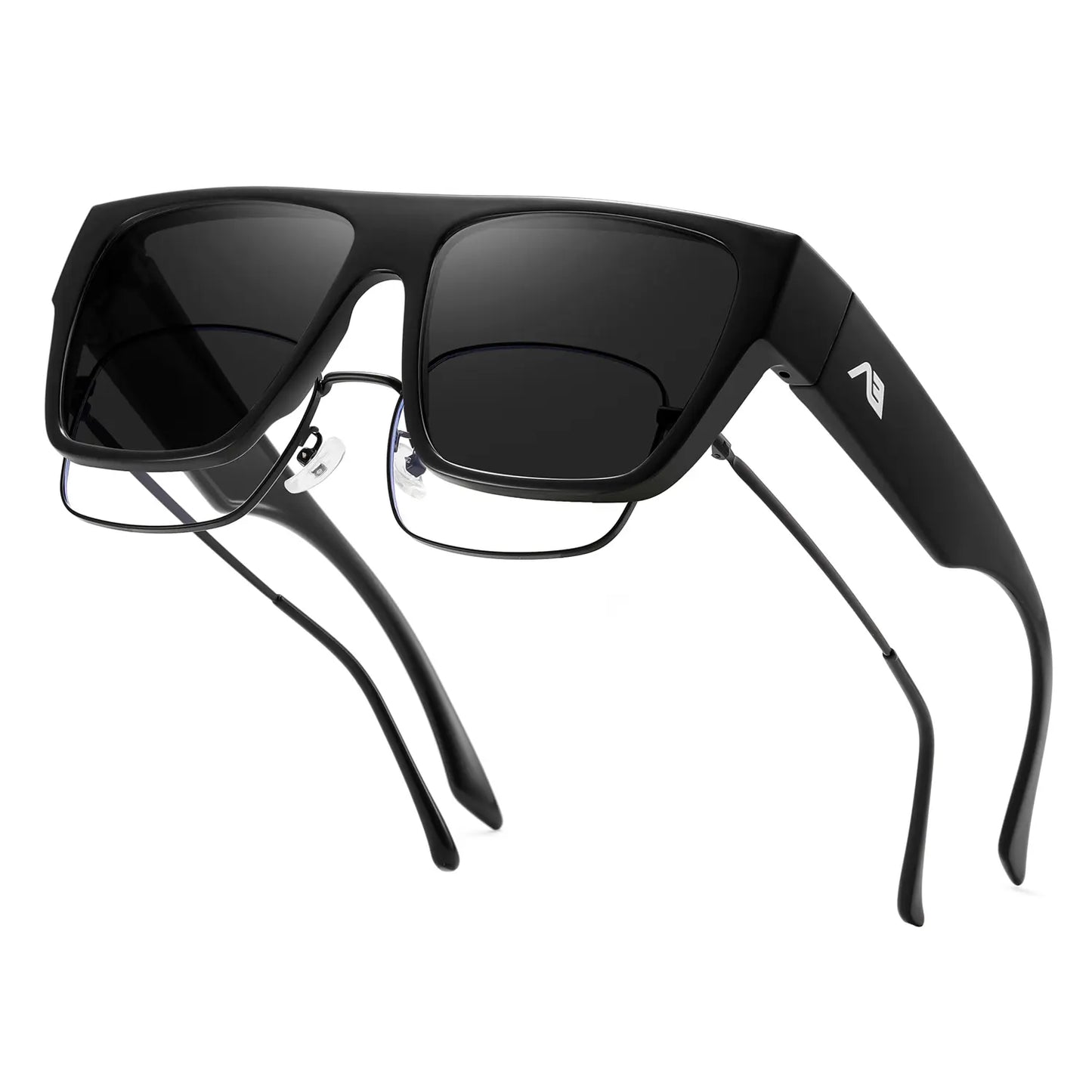 TyiiPlus Fit Over Sunglasses, Polarized Oversized Square Shades with UV400 Protection