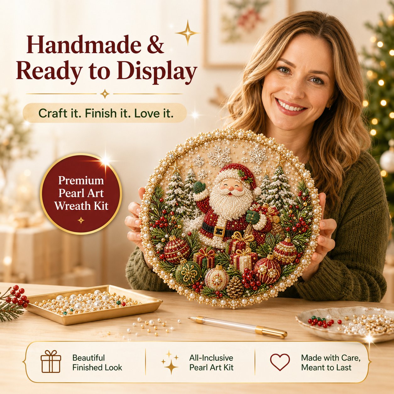 🎄Four Seasons & Holiday Pearl Art Hanging Wreath Kit