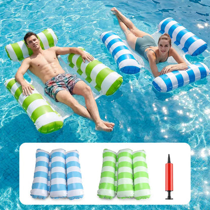 4-in-1 Inflatable Pool Hammock with Mesh & Free Hand Pump 🌊