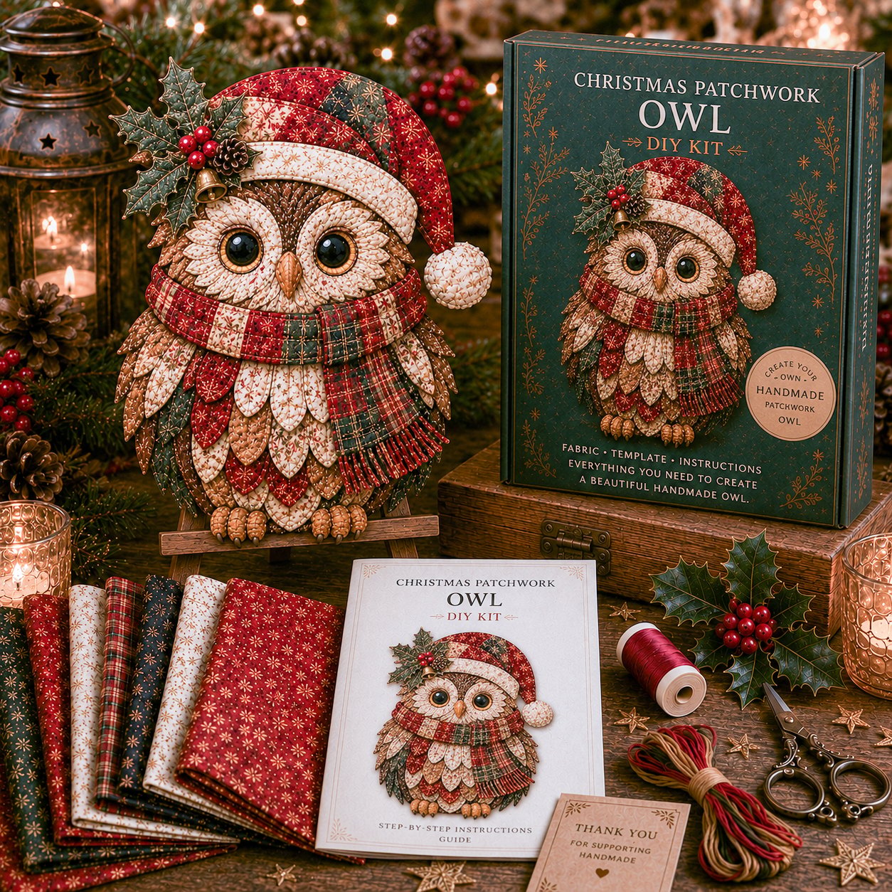 🎄🎅Christmas Patchwork Fabric DIY Decor Kit
