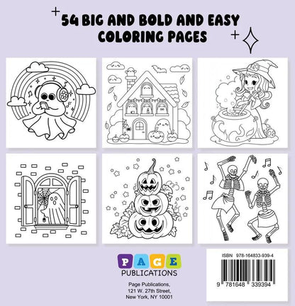 👻🎨Spooky & Cute Bold and Easy Coloring Book – A Whimsical Halloween Adventure(✨Hardcover)