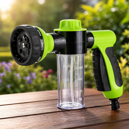Pet Bath Spray Gun with Built-in Shampoo Dispenser | 8 Adjustable Spray Modes | Fits Standard 3/4" Garden Hose