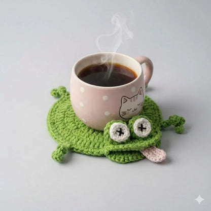 ☕Funny Lizard Crochet Coaster