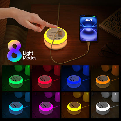 Ultimate 7-in-1 Retractable USB Charging Station with 8-Color Mood Lighting