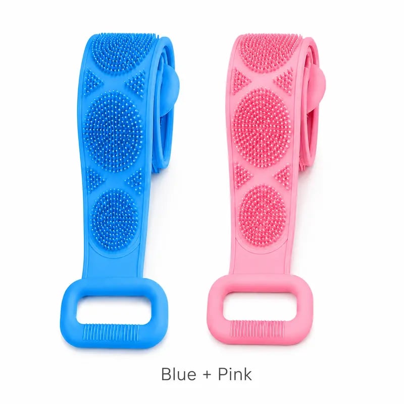 Long Silicone Shower Back Scrubber Exfoliating Bath Strap