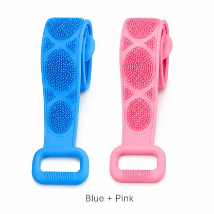 Long Silicone Shower Back Scrubber Exfoliating Bath Strap