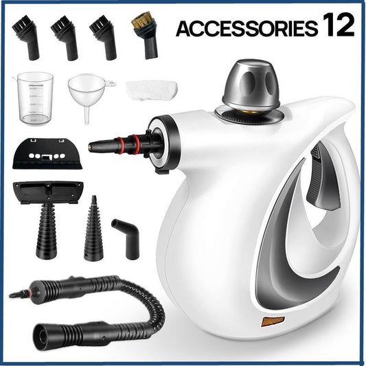 Handheld Pressurized Steam Cleaner with 12-Piece Accessory Kit