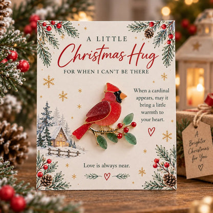 A Little Christmas Hug™ Sea Glass Keepsake Card – Handmade Holiday Gift With A Touch Of Love