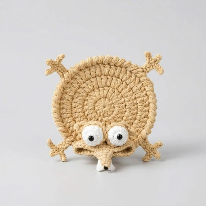 ☕Funny Lizard Crochet Coaster