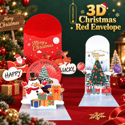 🎄Handmade 3D Christmas Money Card – Pop-Up Holiday Card with Cash Envelope & Message Space 💌✍💵