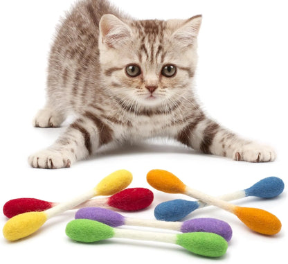 🐱6 Pcs Swabs Large Size Cat Toys with Catnip❤️For Happy, Healthy, and Active Indoor Cats