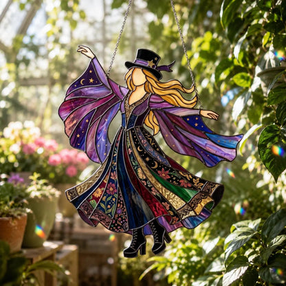 💃 Stevie Nicks 🤘 Handmade Stained Glass Spinning Suncatcher