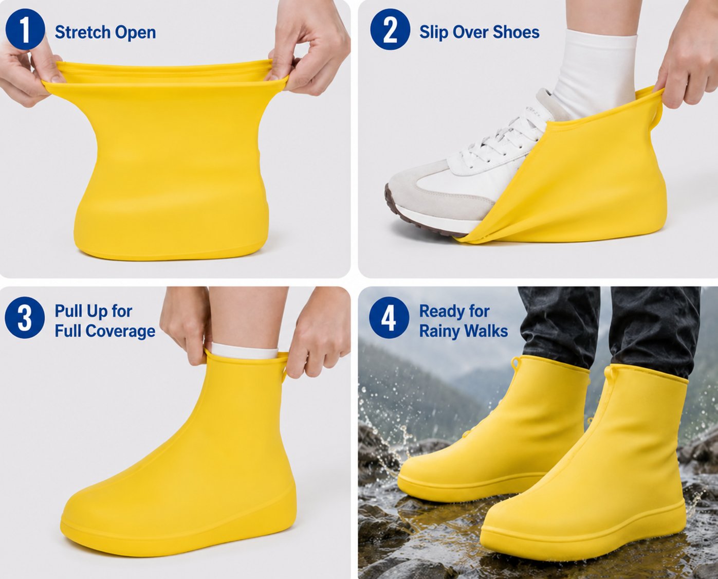 🌧️ Tyiiplus™ Heavy-Duty Non-Slip Reusable Waterproof Shoe Covers – Keep Shoes Clean & Dry