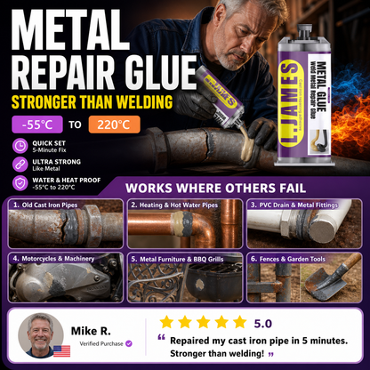 Metal Weld Repair Glue – 2-Part Epoxy, Waterproof, Heat-Resistant, Drillable 🔧