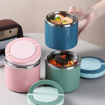 Stainless Steel Insulated Lunch Box with Handle – Leakproof Stackable Food Container for Office, School & Travel