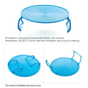 Foldable Microwave Tray Rack – Double Layer, Cool-Touch Handles, BPA-Free & Space-Saving