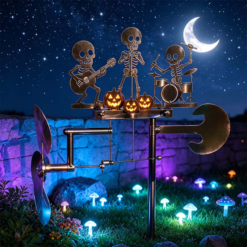 🎃Halloween Skeleton Metal Drummer Kinetic Wind Spinner