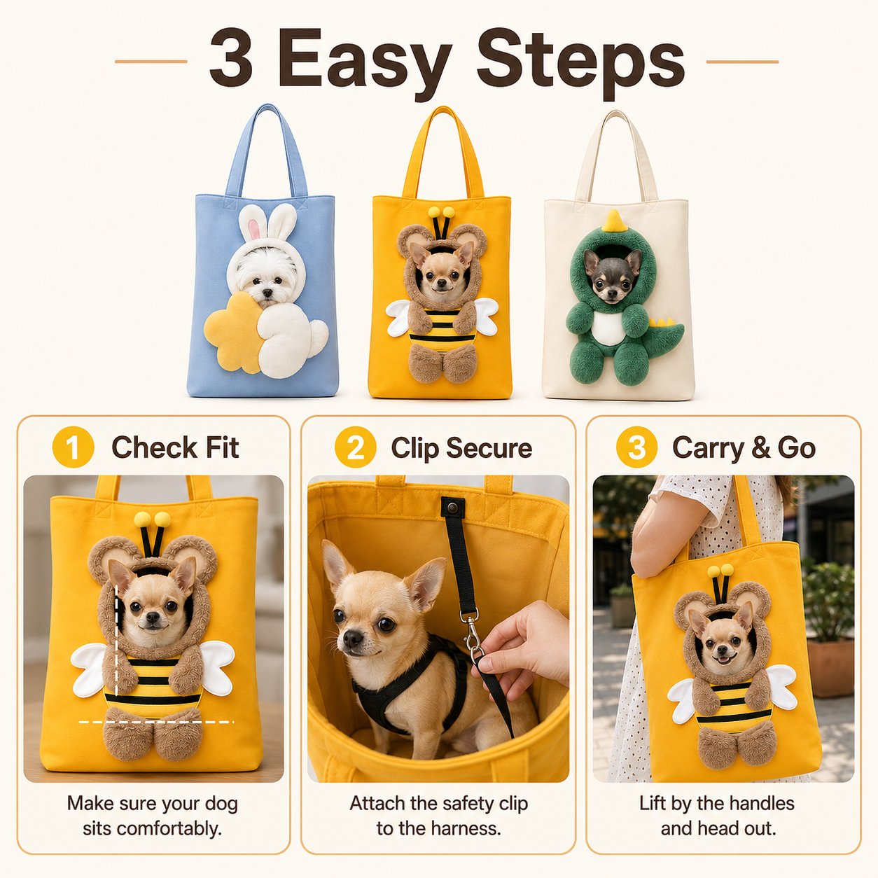 🐾Luxury Hands‑Free Pet Tote Bag