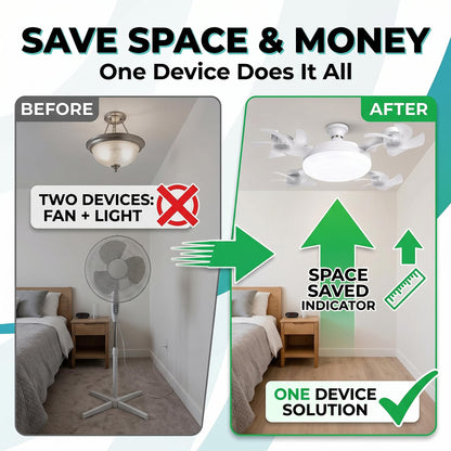 🌀E27 Socket Ceiling Fan Light – 2-in-1 LED Light & Quiet Fan with Remote Control